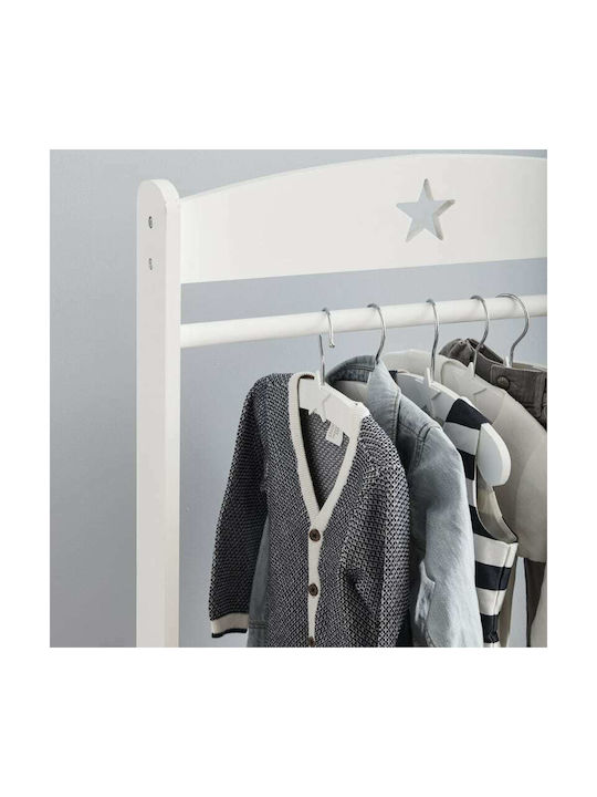 Kids Concept Kids Room Decor Accessories Coat Rack Star Made of White Wood