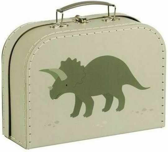A Little Lovely Company Decorative Suitcase Dinosaurs Made of Wood 2 Pieces Green