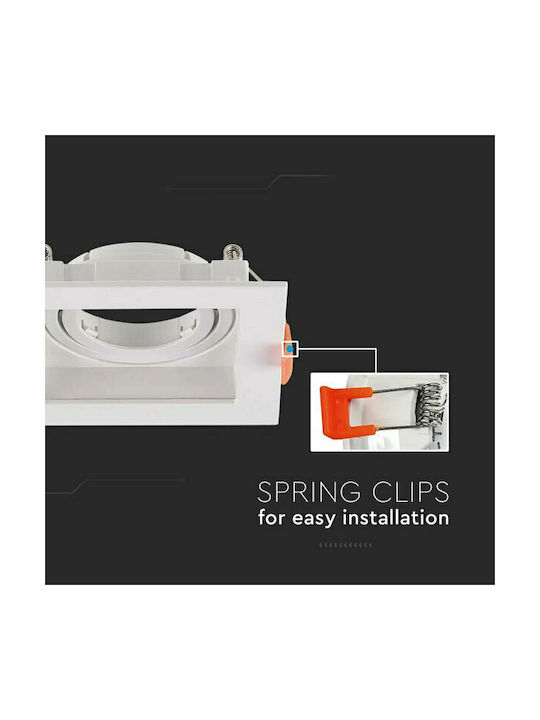 V-TAC Square Plastic Frame for Spot GU10 White 10.2x10.2cm. 1pcs