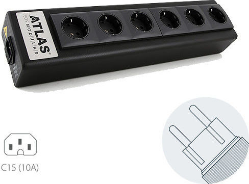 Atlas Cables Eos Modular 4.0 Bandă de alimentare Securitate 6 Prize Fara fir