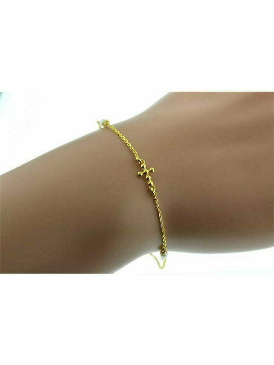 Gold plated silver bracelet with cross