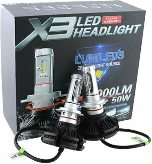 Beltec Audio Лампи Автомобила H7 LED 3000К Топло бяло 8-30V 50W 2бр