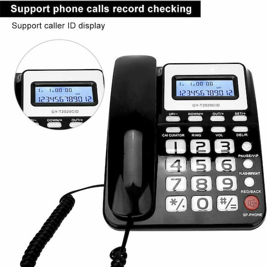GY-T2020CID Kabelgebundenes Telefon Büro Schwarz KL-2021018205