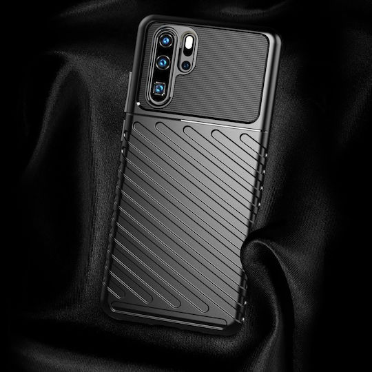 Hurtel Thunder Umschlag Rückseite Kunststoff Schwarz (Huawei P30 Pro)