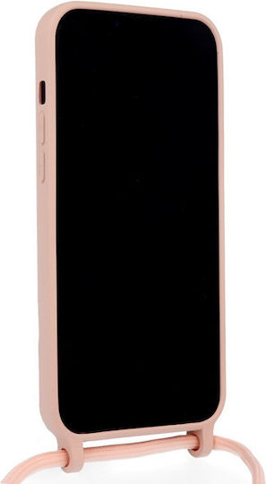 Vivid Liquid Lace Back Cover Silicone with Strap Nude (iPhone 13 Pro)