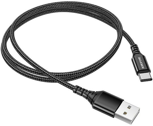 Borofone BX54 Geflochtenes USB Typ-C Kabel USB 2.0 männlich - USB-A Schwarz 1m