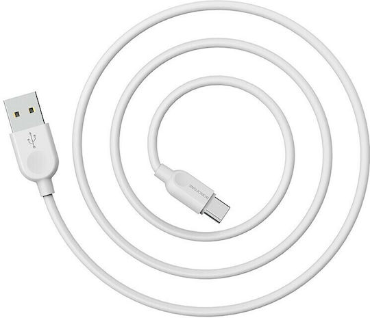 Borofone BX14 USB 2.0 Cable USB-C male - USB-A White 2m