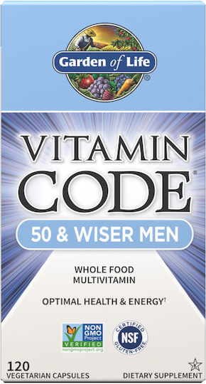 Garden Of Life Vitamin Code 50 & Wiser Men Мултивитамин за Енергия 120 вегетариански капсули