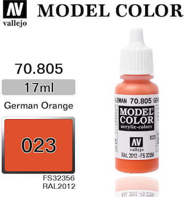 Acrylicos Vallejo Model Model Making Paint German Orange 17ml 70.805