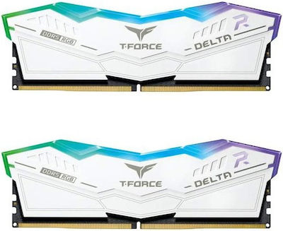 TeamGroup Delta RGB White 32GB DDR5 RAM cu Viteză 6400 pentru Desktop