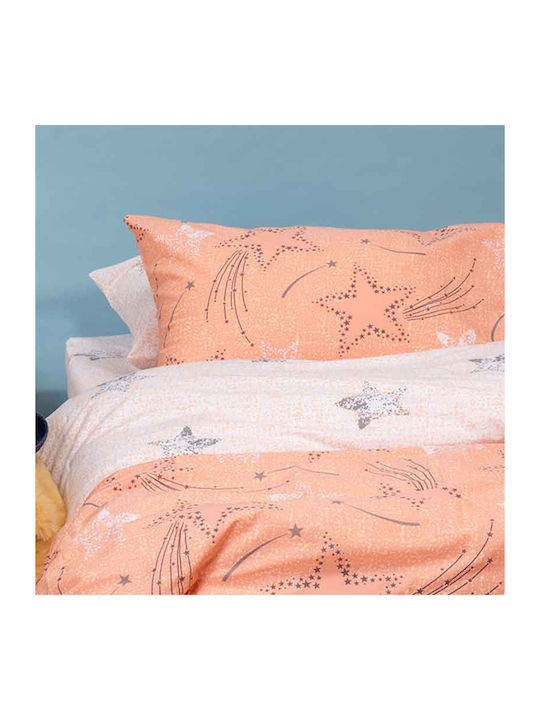Melinen Star Girl Kids Cotton Pillowcase Set 50x70cm Orange