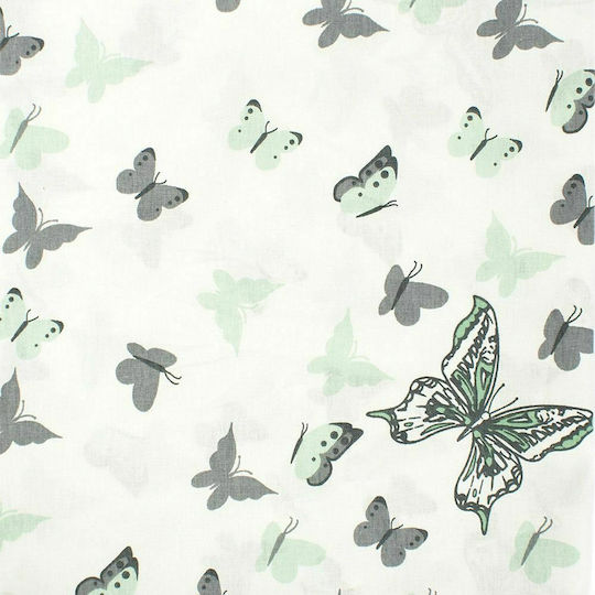 Dimcol Butterfly Παιδική Μαξιλαροθήκη από 100% Βαμβάκι 50x70εκ. 57 Green