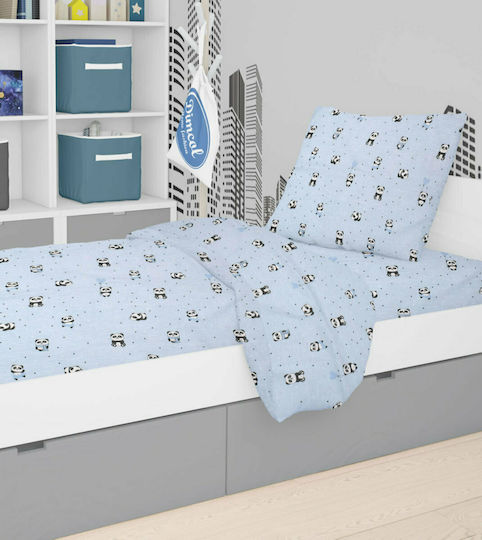Dimcol Panda Kids Cotton Pillowcase 50x70cm 110 Sky Blue