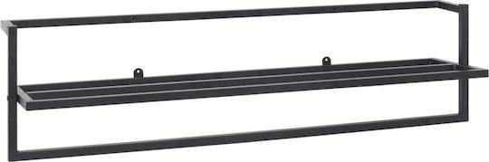 vidaXL Triple Wall-Mounted Bathroom Shelf Unit 95x25cm Black vidaXL Triple Wall-Mounted Bathroom Shelf Unit 95x25cm Black
