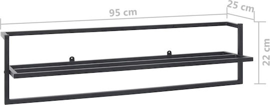 vidaXL Triple Wall-Mounted Bathroom Shelf Unit ​95x25cm Black