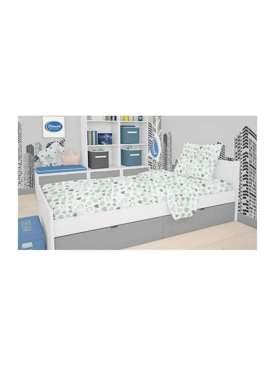 Dimcol Hearts Față de pernă pentru copii din bumbac 100% 50x70buc 10 Green 1925813107801081