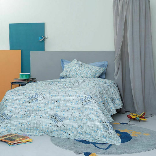 Palamaiki Luminous Față de pernă pentru copii din bumbac 100% 50x70buc Cluster Blue
