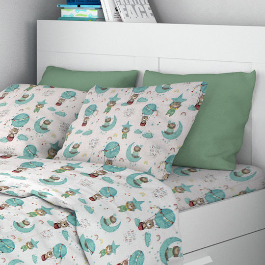 Dimcol Reach the Stars Față de pernă pentru copii din bumbac 100% 50x70buc 192 Green