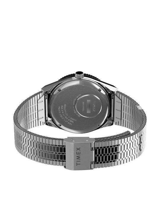 Timex Ανδρικό Ρολόι 38mm Μπαταρίας με Ασημί Μεταλλικό Μπρασελέ