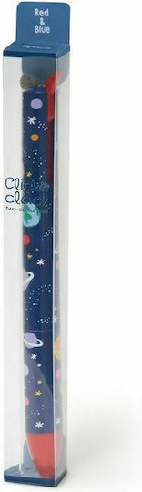 Legami Milano Click Clack Pen Ballpoint 1mm Blue with Multicolour Ink Space