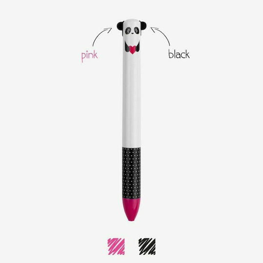 Legami Milano Click Clack Pen Ballpoint 1mm with Multicolour Ink Panda