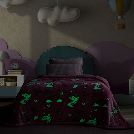 Palamaiki Pătură Fleece Fantasy Fluorescent Roz 160x220 cm