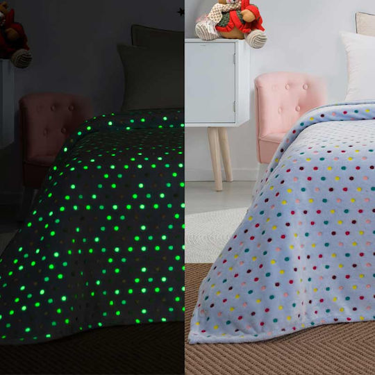 Palamaiki Fleece Bubble Fluorescent Light Blue Kids Blanket 160x220cm