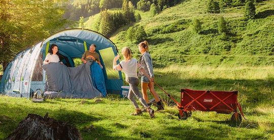 Coleman Aspen 4L Χειμερινή Σκηνή Camping Τούνελ Πράσινη για 4 Άτομα