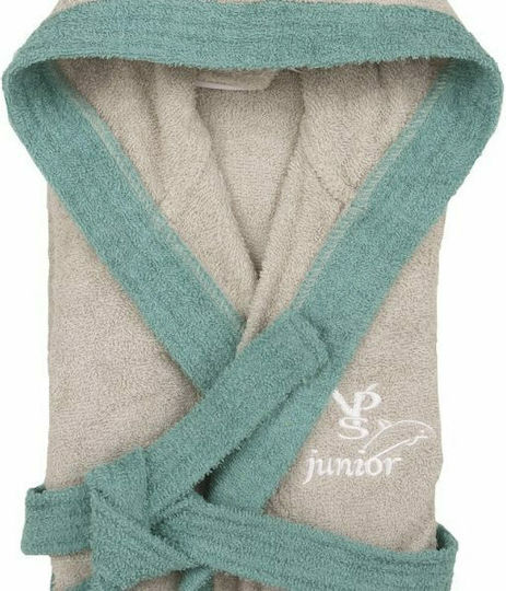 Viopros Kids Bathrobe Gray-Petrol with Hood