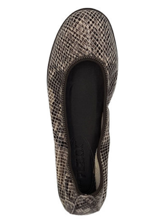 Lederne Damen Ballerinas in Schwarz Farbe