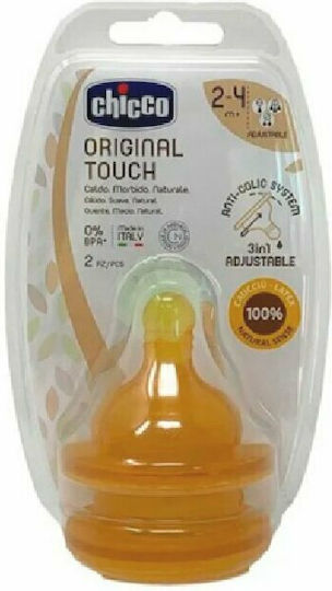 Chicco Original Touch Θηλές από Καουτσούκ Ρυθμιζόμενης Ροής για 2+ μηνών 2τμχ