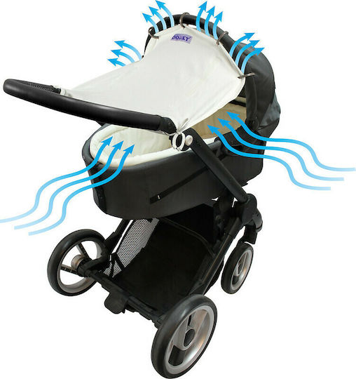Dooky White Stroller Sunshade Fabric Sunshade Creme