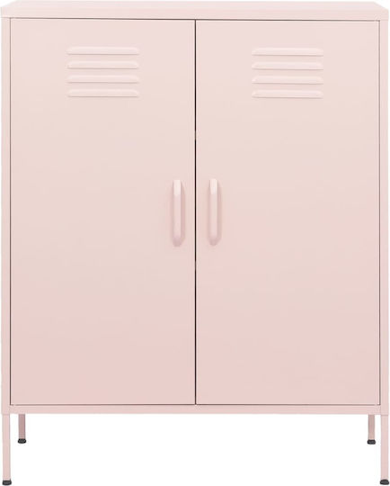 Метален Офисен Шкаф Розов 80x35x101.5см