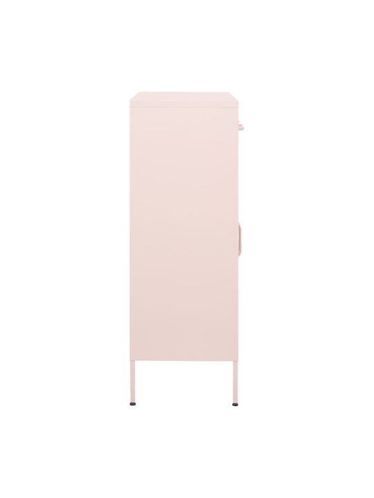 Office Storage Metal Cabinet Pink L80xW35xH101.5cm