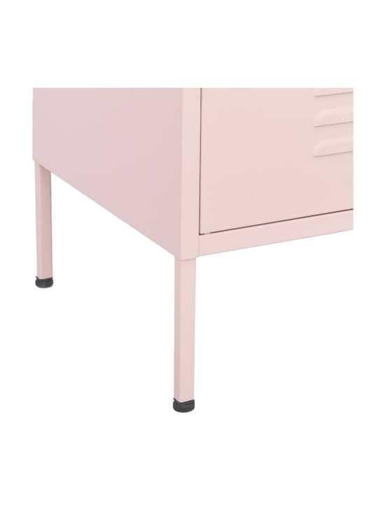 Office Storage Metal Cabinet Pink L80xW35xH101.5cm