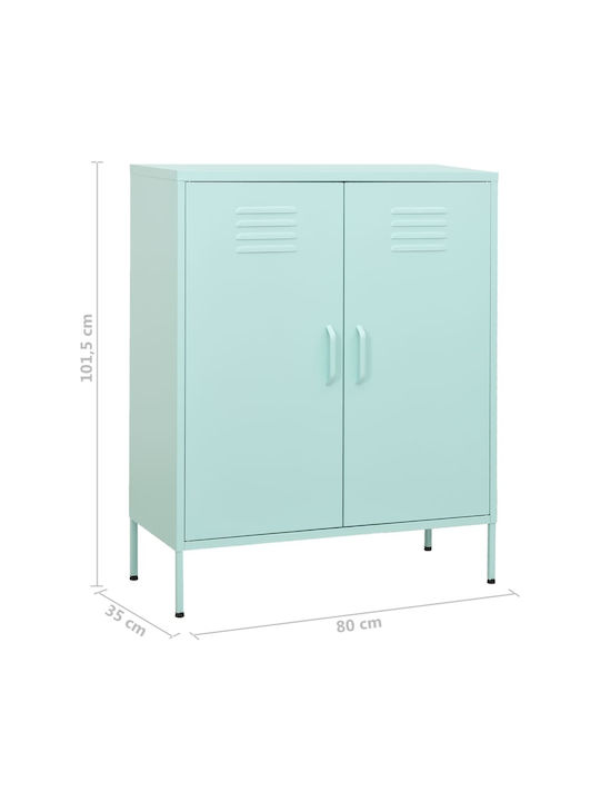 Metallisches Büroaufbewahrungsschubladenschrank Mint Grün 80x35x101,5cm