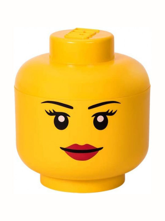 LEGO Παιδικό Κουτί Αποθήκευσης από Πλαστικό Head Κίτρινο 24x24x27cm