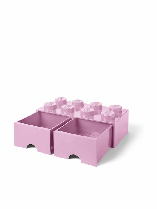 LEGO Kinder Aufbewahrungsbox aus Kunststoff 8 Knobs Rosa 50x25x17cm 1Stück
