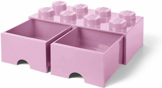 LEGO Kinder Aufbewahrungsbox aus Kunststoff 8 Knobs Rosa 50x25x17cm 1Stück