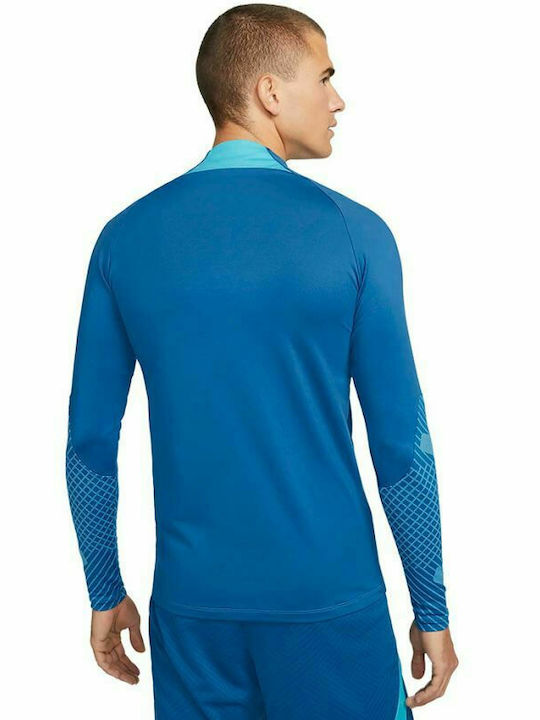 Nike Men's Athletic Long Sleeve Blouse Dri-Fit with Zipper Blue