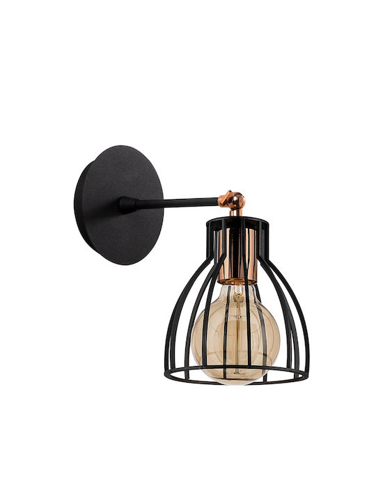 Opviq Vintage Lumină de Perete cu Soclu E27 Negru 15x24cm