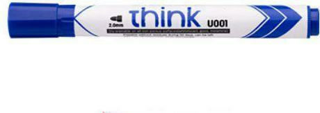 Deli Think Blue Whiteboard Marker 2mm Blue