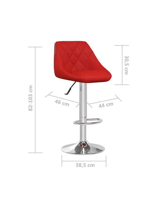 Stool Bar with Back & Adjustable Height Bordeaux 2pcs 44x46x82-103cm