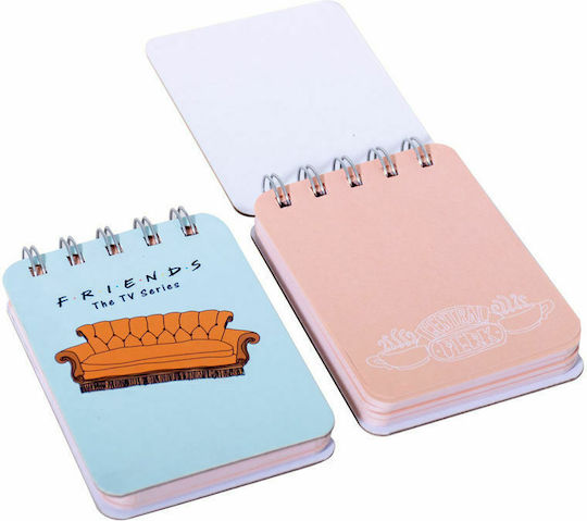 Blue Sky Studios Friends Set 2 Notepad Spiral 100 Sheets A7 with Blank Pages Blue