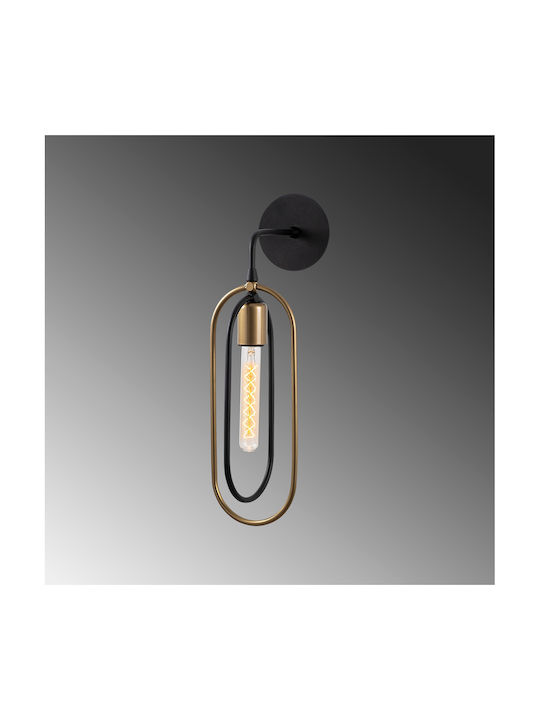 Opviq Vintage Lamp Wall with Socket E27 Black 14x14cm