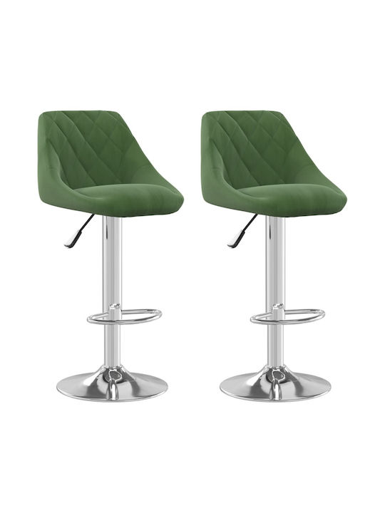 Stool Bar with Back & Adjustable Height Dark green 2pcs 46x44x82-103cm