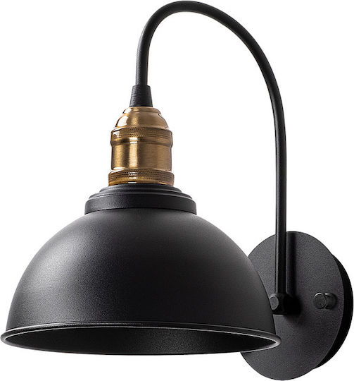 Opviq Vintage Lamp Wall with Socket E27 Black 27x27cm