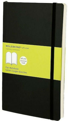 Moleskine Soft Cover Large Notebook 55 Sheets with Blank Pages and Elastic Black