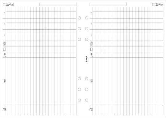 Filofax Ανταλλακτικές Κόλλες A5 25 Φύλλων Ριγέ Λευκές