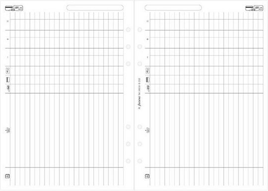 Filofax Ανταλλακτικές Κόλλες A5 25 Φύλλων Ριγέ Λευκές